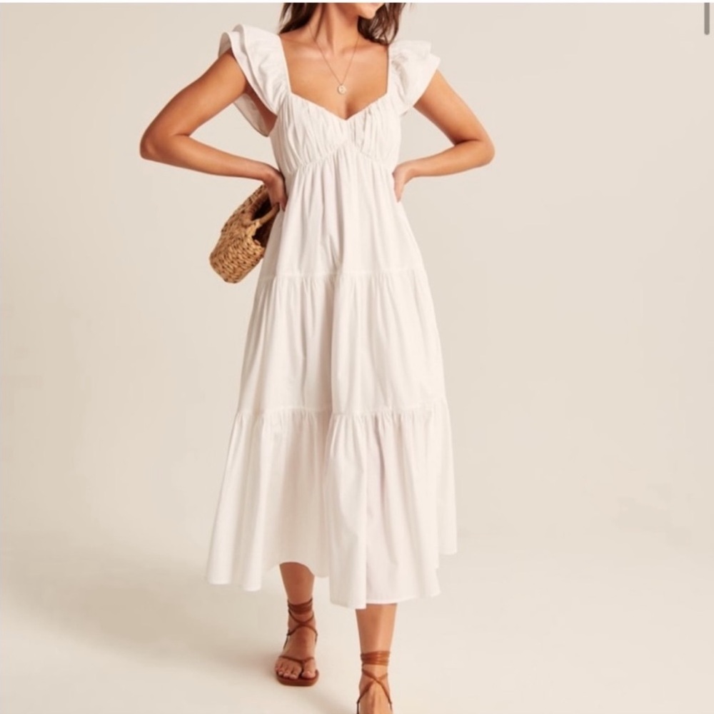 Abercrombie Ruffle Sleeve Poplin Dress